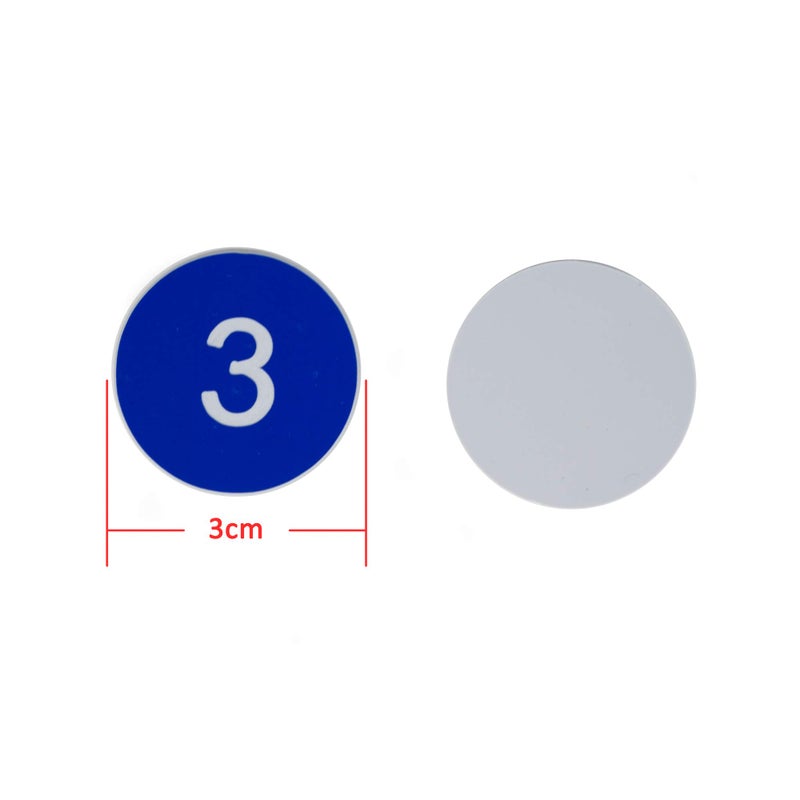StayMax Plastic Number Tags Engraved Numbered Tags Without Hole (1-100  Blue) - Image 2